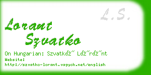 lorant szvatko business card